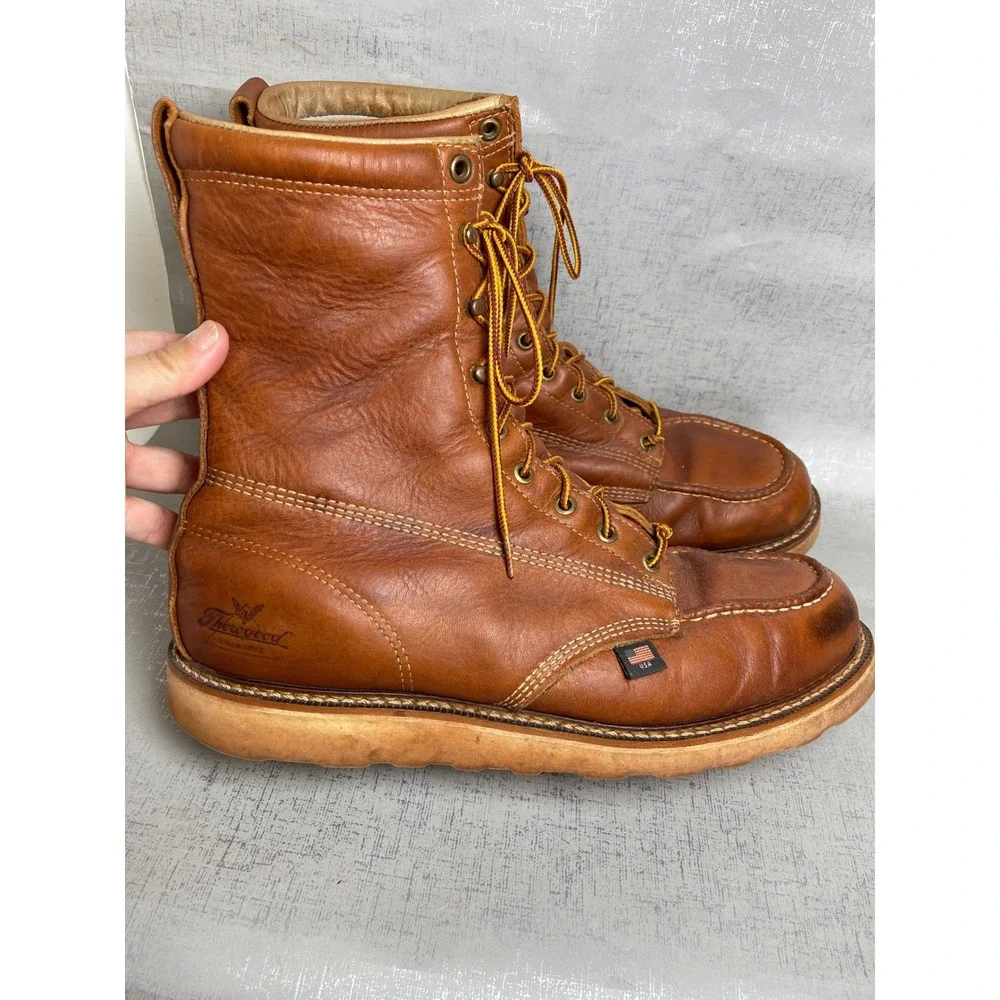 Thorogood American Heritage 8 Inch Moc Toe Boots Tobacco Leather Mens 13